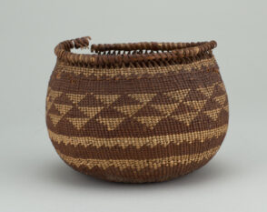 Basket with Alternating Horizontal Bands and Triangle Designs