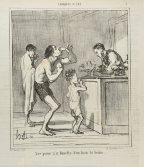 Vue prise à la buvette d’un bain de Seine.