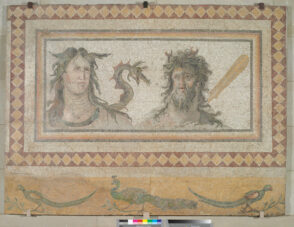 Fragment of floor mosaic depicting Tethys and Oceanus