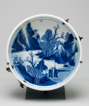 Dish with Landscape of Mountains and River