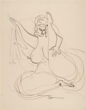 Seated Female Nude with Uplifted Leg