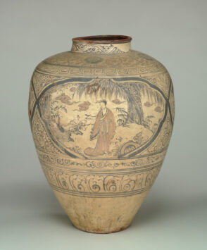 Large Cizhou-Ware Storage Jar Decorated with Three Figural Scenes
