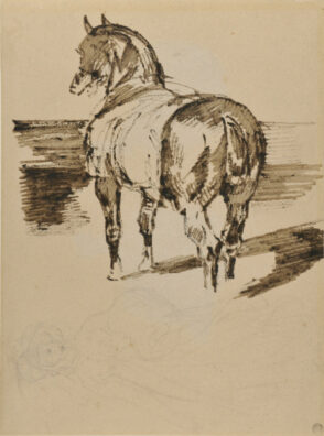 Studies of Two Horses (recto); Sketch of a Woman, and Drawing of a Horse (verso)