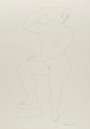 Nude Standing with Upraised Right Arm