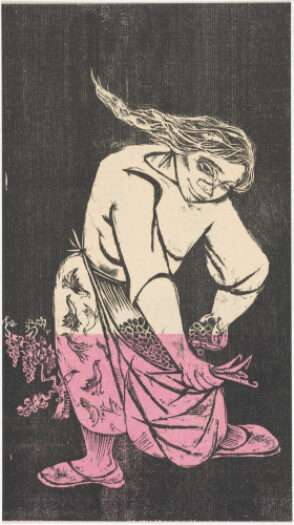 Woman Gathering Grapes