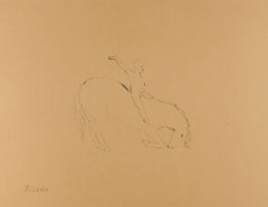 Kneeling Horse with Rider