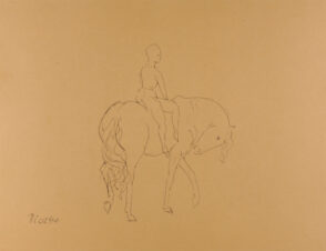 Young Boy Riding Sidesaddle (Bareback Rider)