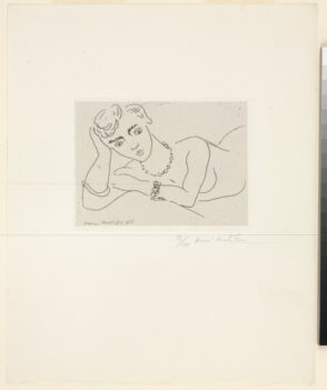 Girl Resting on Right Elbow