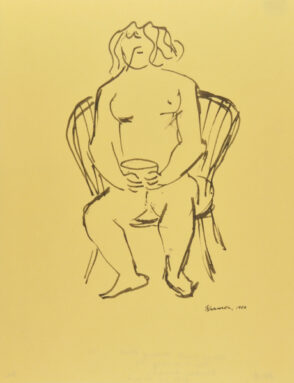 Seated Nude Holding Bowl