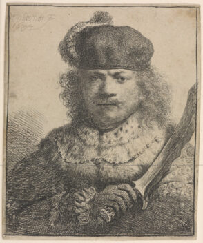 Self-Portrait with Raised Sabre