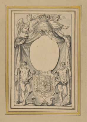 Armorial Frontispiece with Space for a Portrait