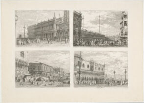 La ‘libreria’ V.; La piera del bando Venise; La preson V.; Les procuratie nioue e S Ziminian V.