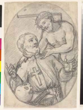 Christ Conversing with Saint John (recto); Study of Figural Group (verso)
