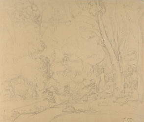 Au Bord de l’eau. Drawing for BMA 1931.47.9b; BMA also owns plate