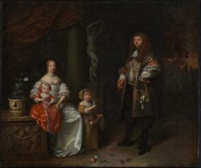 Family Portrait before a Garden Landscape