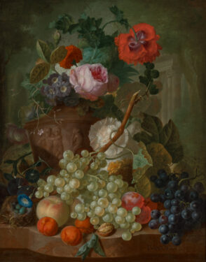 Still Life with Grapes, Fruit and Flowers