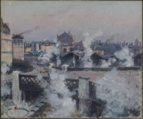 View of St. Lazare Railway Station, Paris