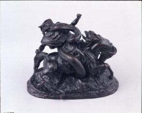 Cavalier africain surpris par un serpent