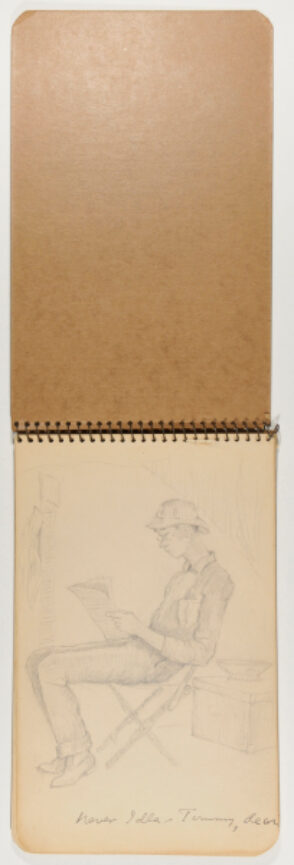 Sketchbook with 18 Drawings. (Scenes of family and friends in summer camp).