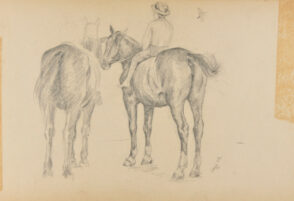 Sketch from a Camping Trip on the Lower Susquehanna in 1887? (2 studies of a horse with a boy mounted bareback). Inscribed: ‘Aug 29.’