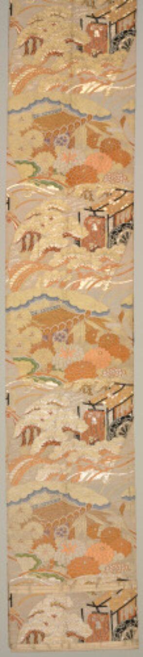 Maru Obi with Gosho-guruma (Noble’s Carriage) and Chinese Building