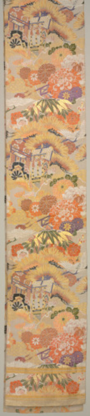 Maru Obi with Gosho-guruma (Noble’s Carriage) and Cranes