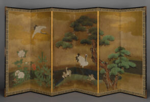 Cranes beneath a Pine Tree