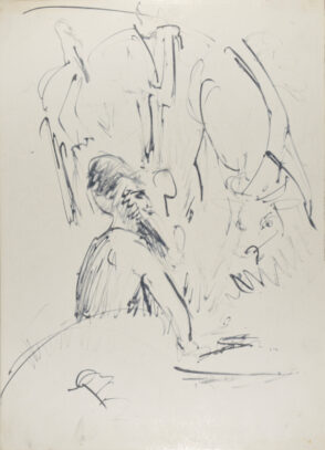 Cattle and Man (recto); Seated Woman (verso)