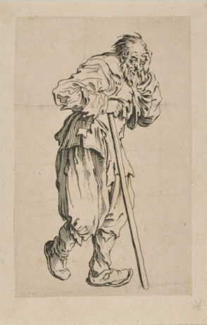 Le Gueux appuyé sur son baton