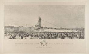 Érection de l’Obelisque de Louqsor sur la Place de la Concorde à Paris, 25 October 1836, à 3 heures