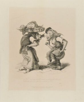 “Now singing shrill, and scolding oft between”