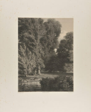 Figure Reading under a Tree, by a Pond