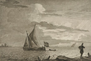 Marine, effet de soleil couchant