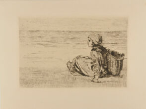Girl with Basket Seated on the Shore