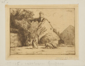 Une Femme gardant des cochons