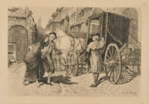 Illustration for Manon Lescaut: Woman being led into a carriage