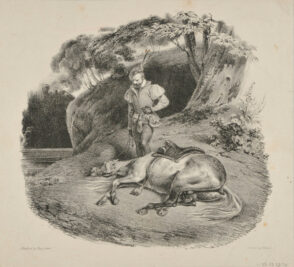 Man Looking at His Dead Horse