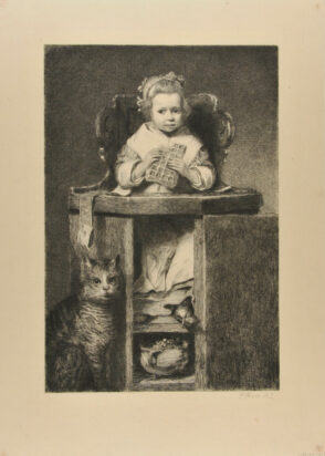 Little Girl Eating a Waffle