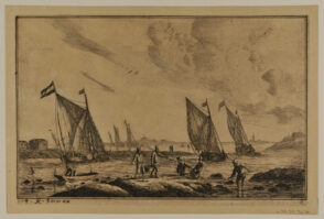 View of Inland Waterway with Fishermen