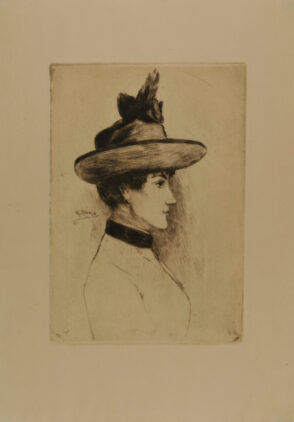 Portrait of a Lady in a Hat, in Profile