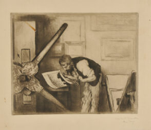 Henri Guérard à sa presse