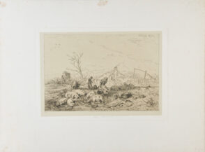 Paysage: Troupeau de cochons
