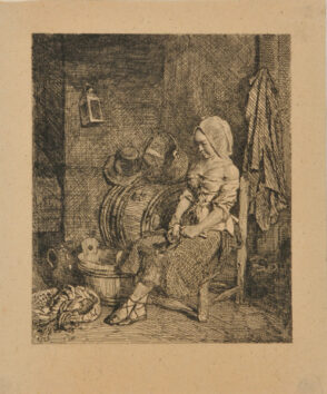 Woman Peeling Vegetables