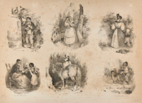 Sheet of sketches: six scenes