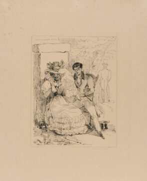 Woman being courted by young man