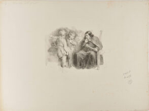 Sketch of schoolmaster and students