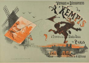 Cover for the book “Emile Goudeau, Voyages et découvertes de A. Kempis à travers les Etats-Unis de Paris (Paris: Jules Lévy, 1886)”