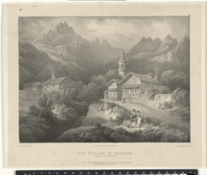 The Village of Eteigne, near Inspruck, from a sketch by the honorable Mrs. Fortescue