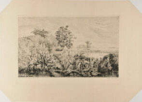 Marshy Landscape with Cattle in the Background