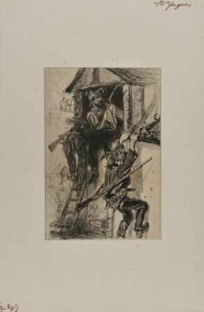 Soldiers Escaping from a House